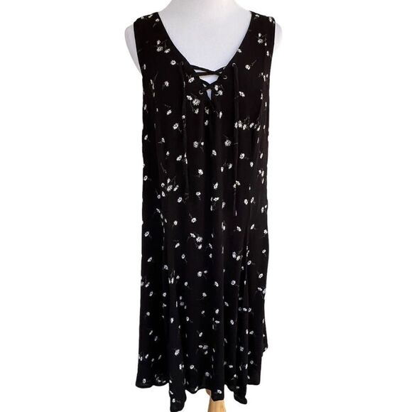 Torrid black Floral Boho Gauzy Sleeveless Dress 2x - Picture 1 of 9